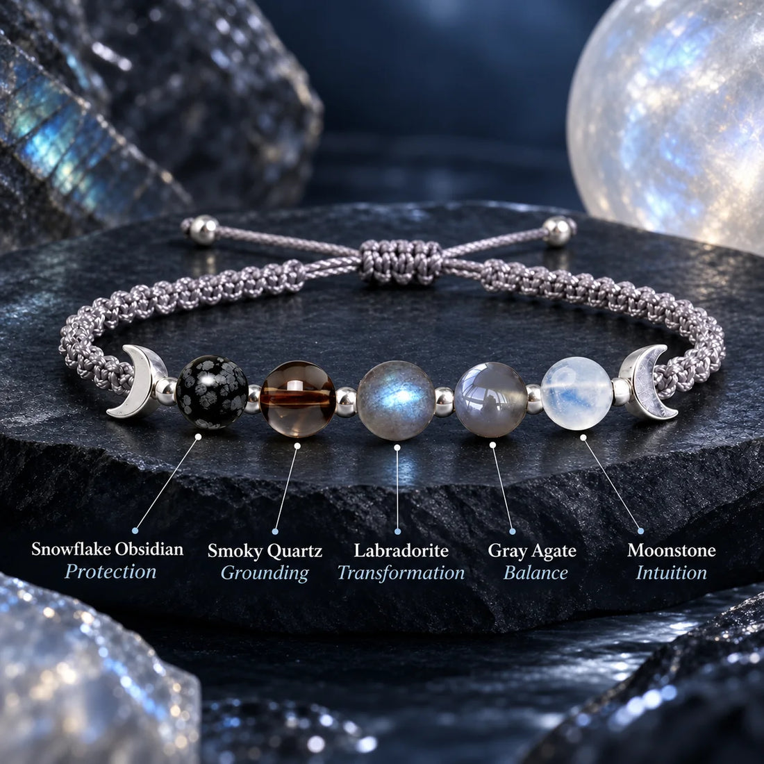 Moon Phases Crystal Bracelet