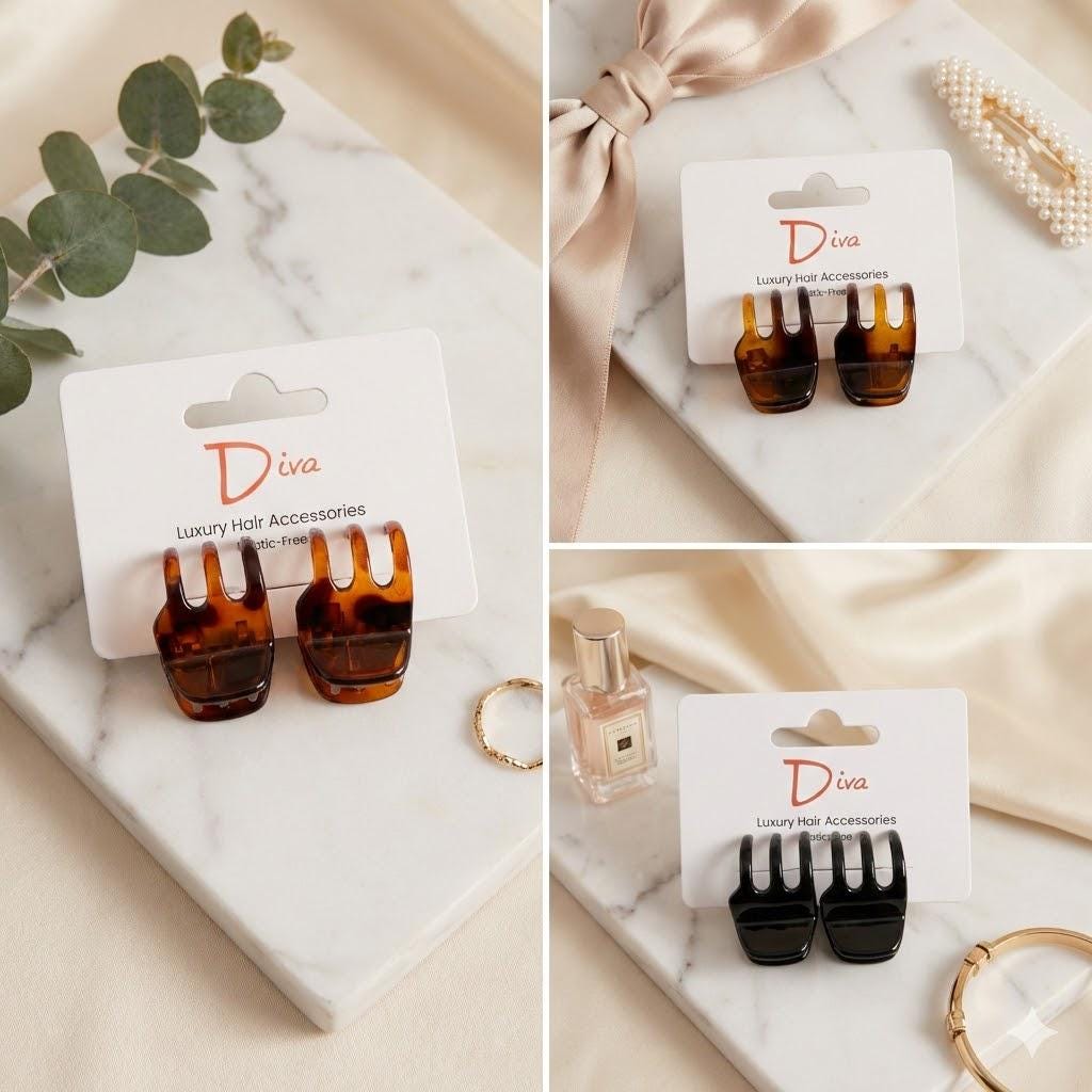 Korean Claw Clips 2-Pack | Acrylic Small Hair Accessories