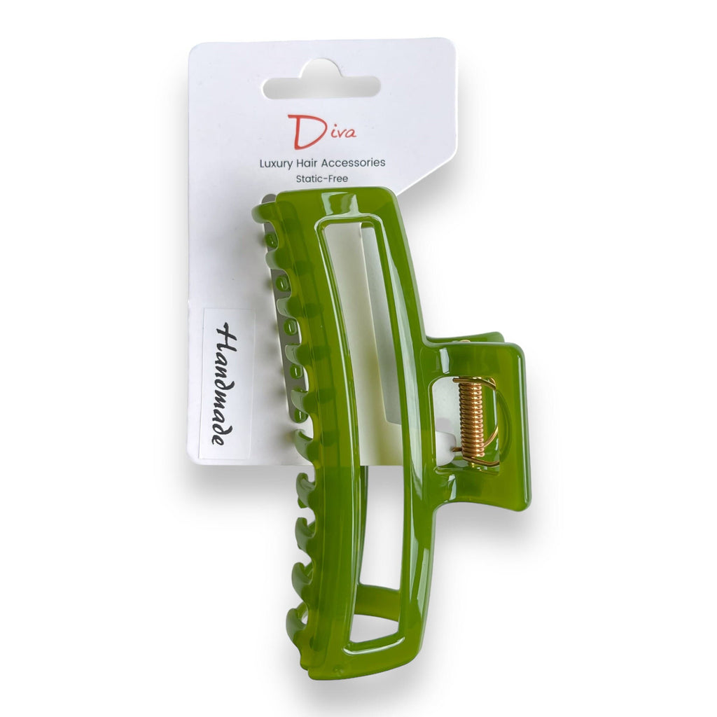 Diva Handmade Claw Clip | Luxury Hair Accessories | Thick Hair | Gift for Her | Hand-smoothed edges | Premium finish | XLarge Open Sq 11.5cm