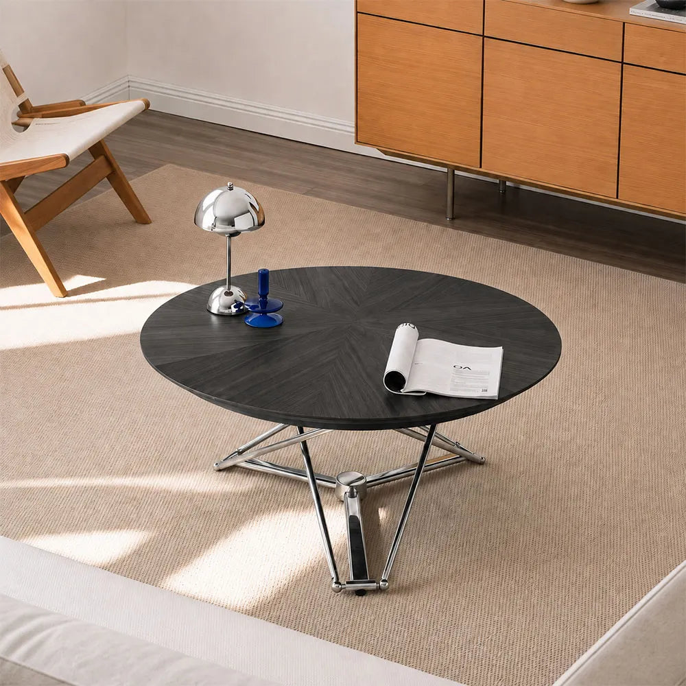 Height-adjustable coffee table detail