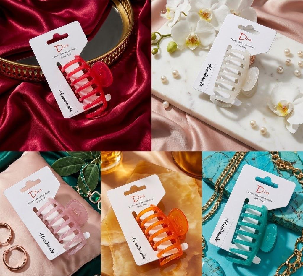 Handmade Bone Hair Claw Clip | Diva Luxury Hair Accessories, 7cm