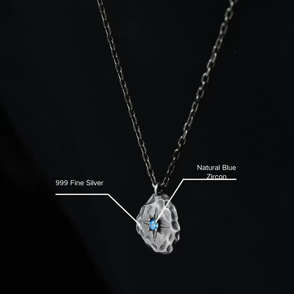 "Meteor" — 999 Fine Silver Necklace · Celestial Collection