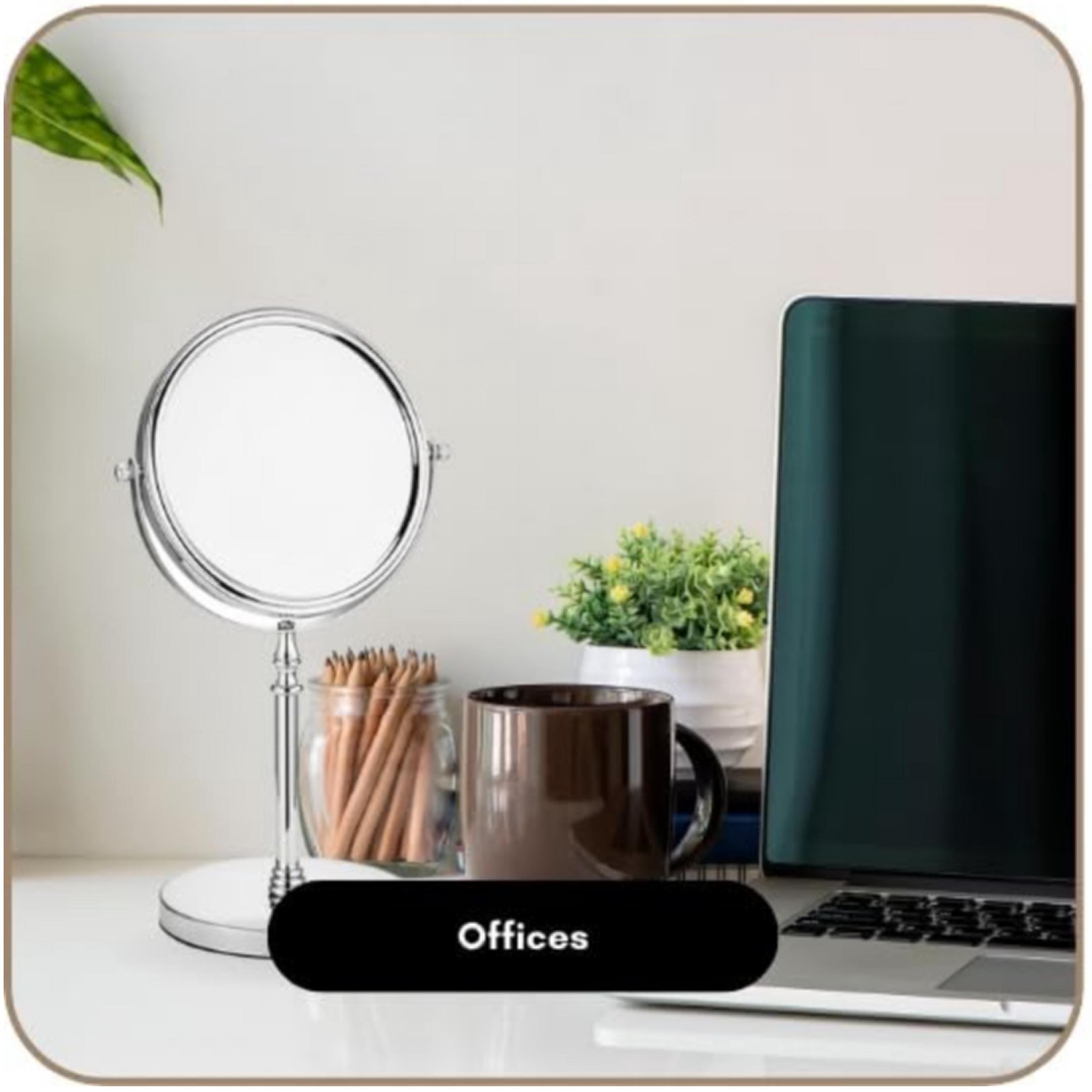 Chrome Double-Sided Magnifying Makeup Mirror | Freestanding Vanity