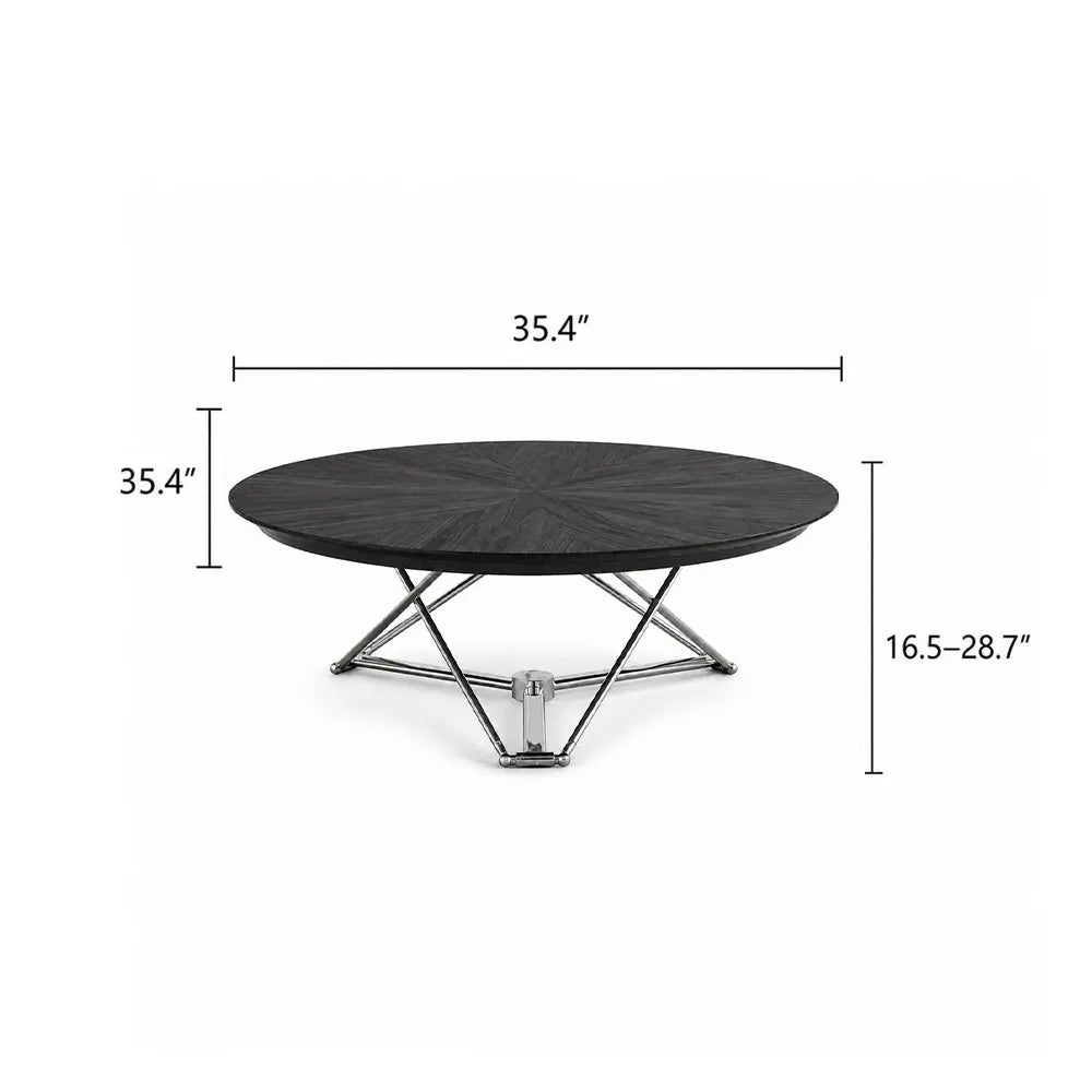 Height-adjustable coffee table detail