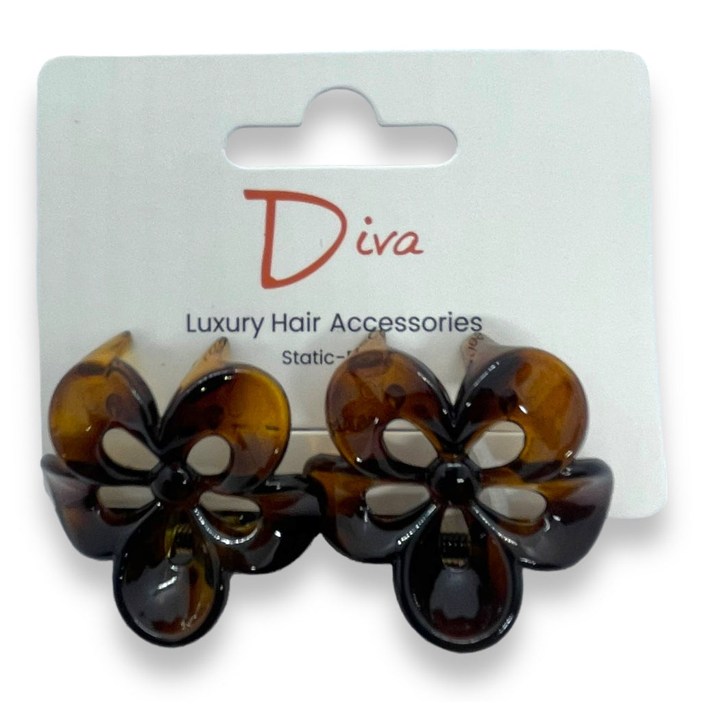 Flower Claw Clips 2-Pack | Tortoiseshell Hair Accessories