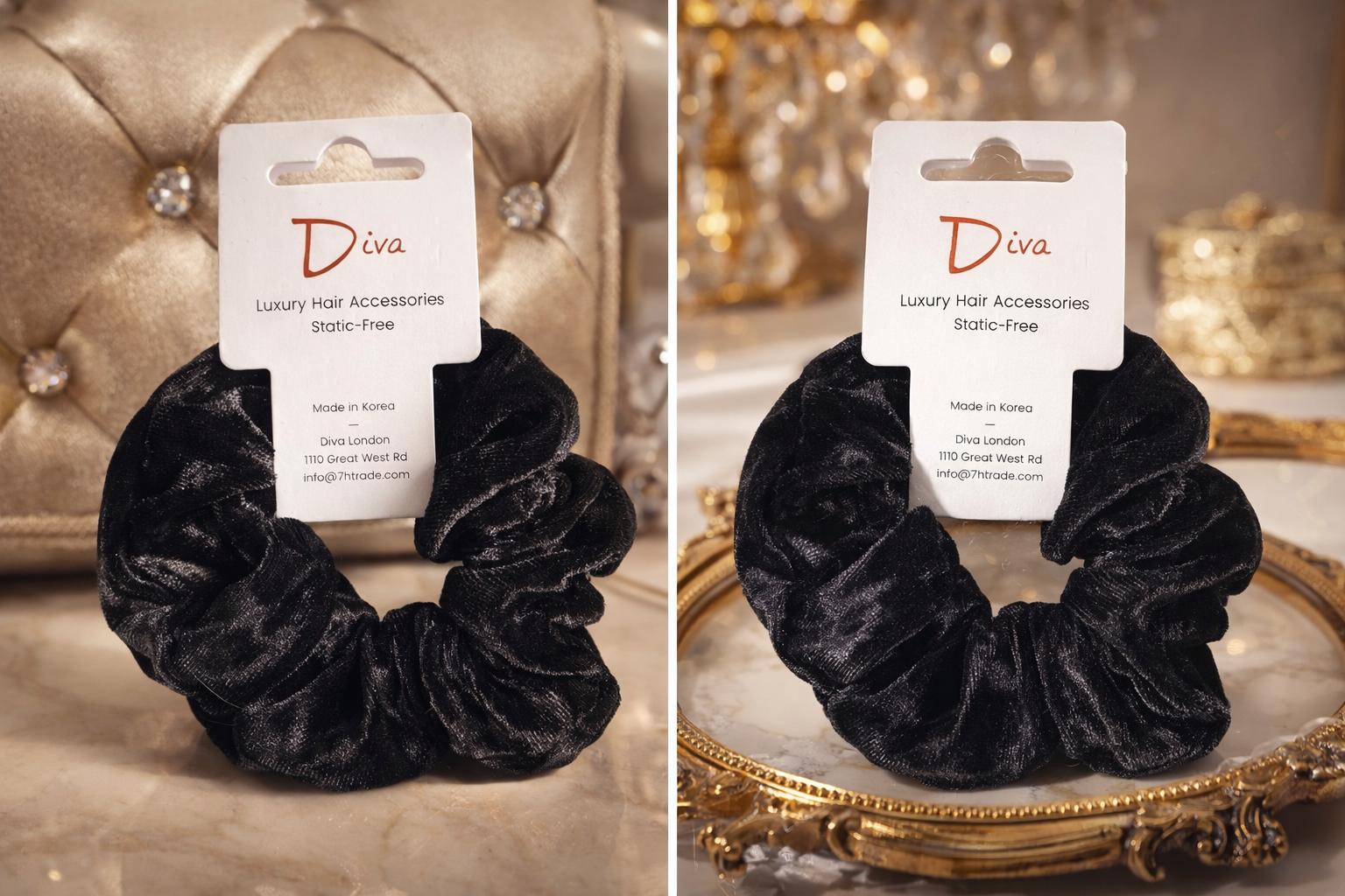 Luxury Velvet Scrunchies – Static-Free Hair Ties, Made in Korea
