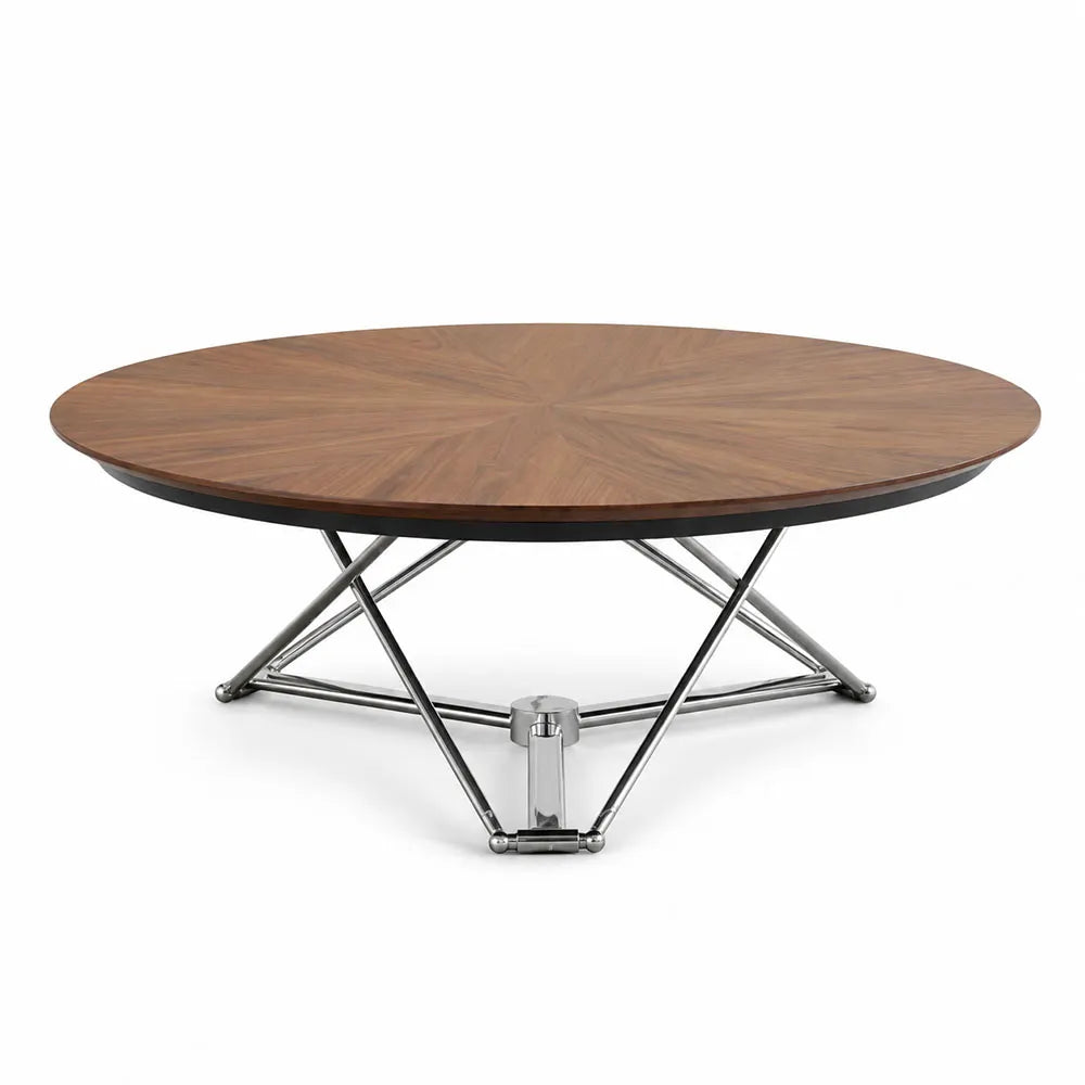 Walnut brown coffee table detail