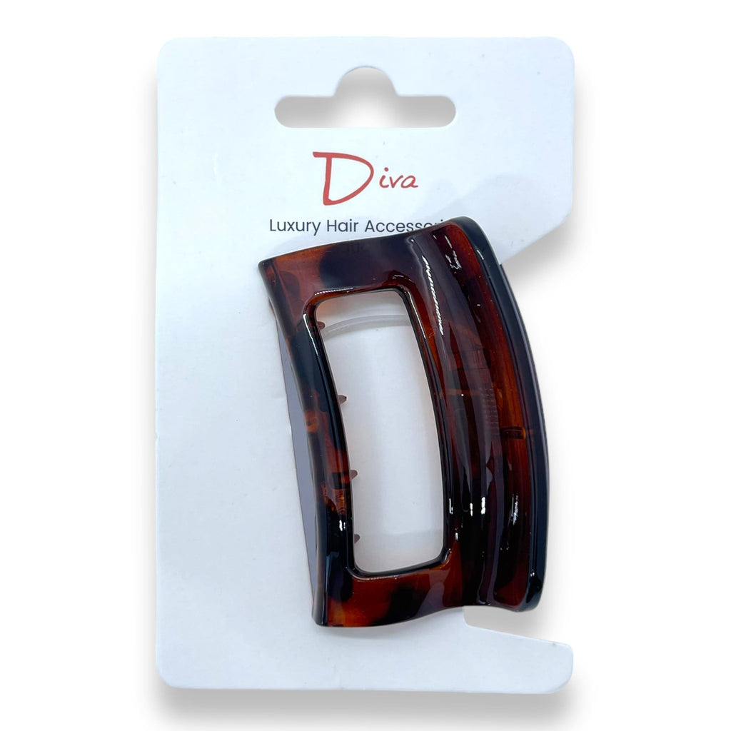 Open Rectangle Claw Clip | Korean Luxury Hair Accessory for Thick Hair