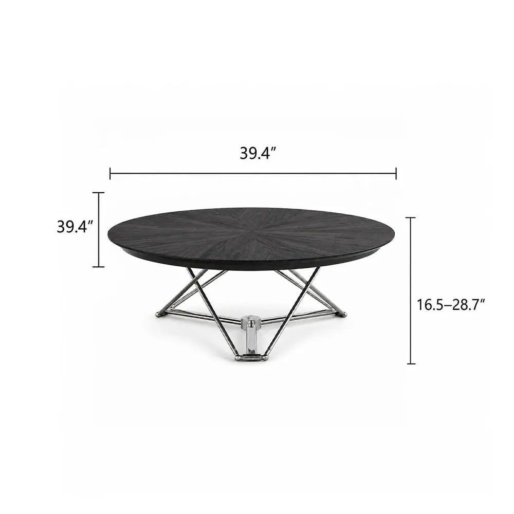 Height-adjustable coffee table detail