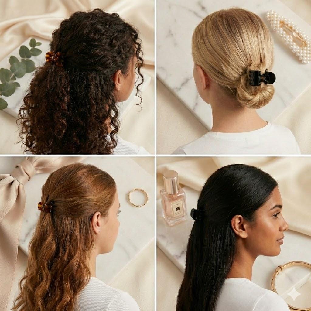 Korean Claw Clips 2-Pack | Acrylic Small Hair Accessories
