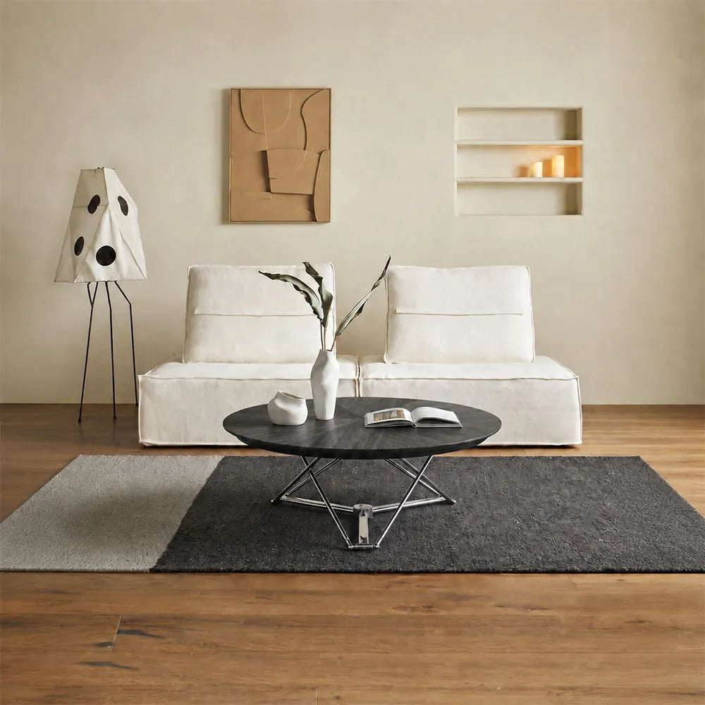 Height-adjustable coffee table detail
