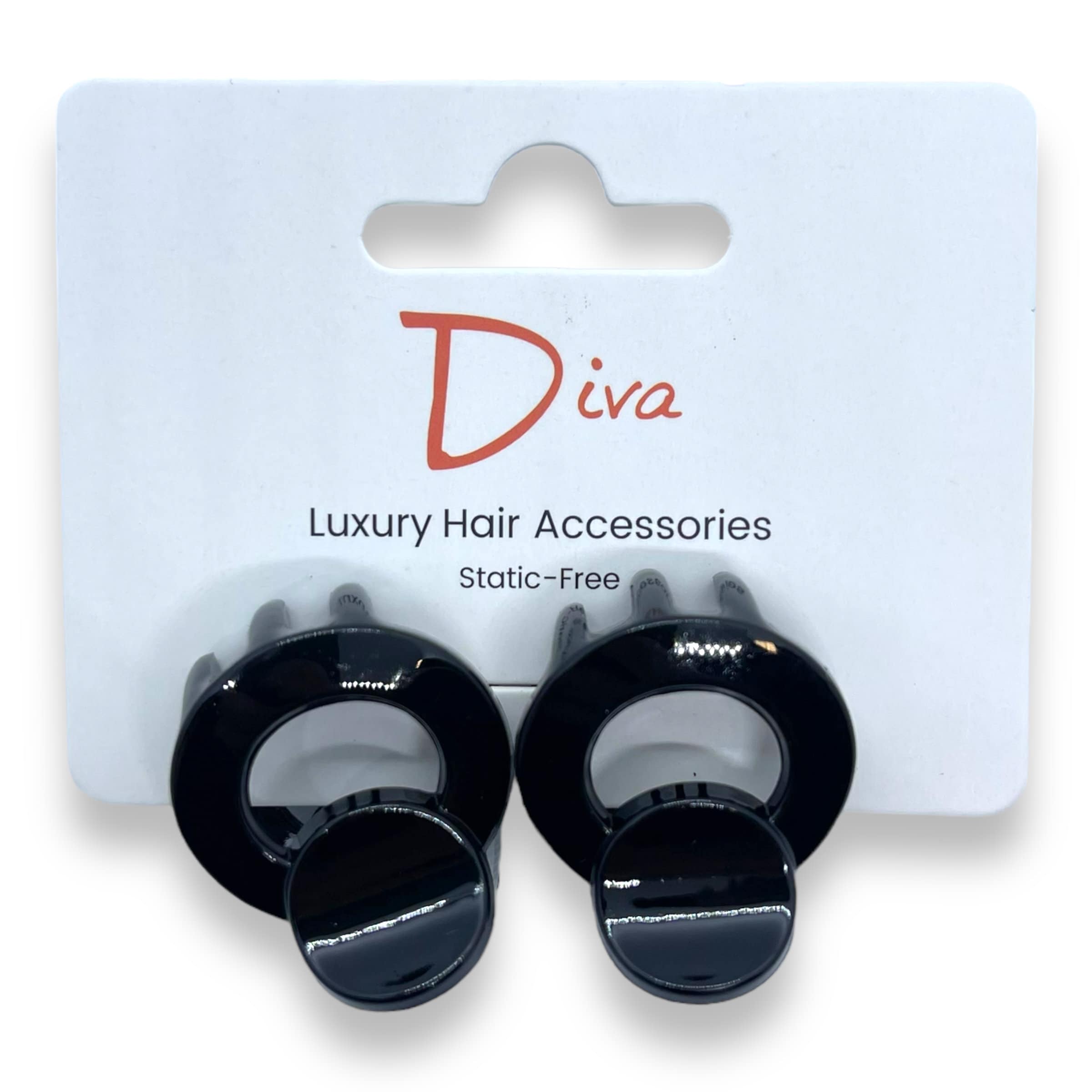 Diva 2-Pack Acrylic Claw Clips: Korean Luxury Hair Accessories (3cm)