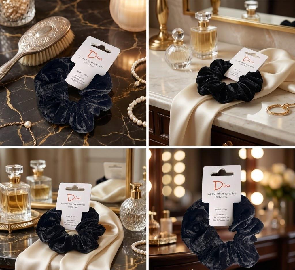Luxury Velvet Scrunchies – Static-Free Hair Ties, Made in Korea