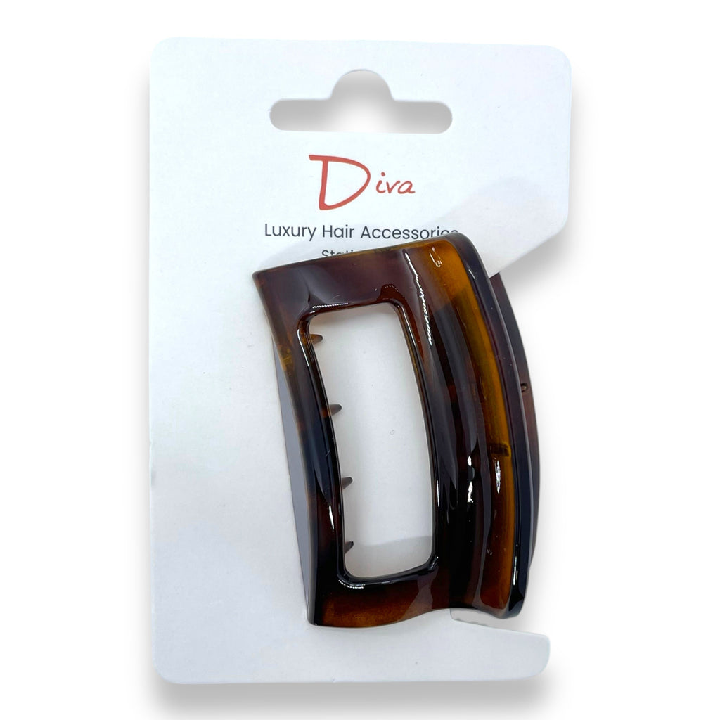 Open Rectangle Claw Clip | Korean Luxury Hair Accessory for Thick Hair