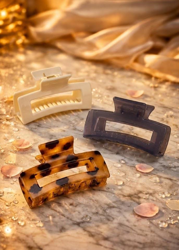 Tortoiseshell Rectangle Claw Clip – French Style Hair Barrette