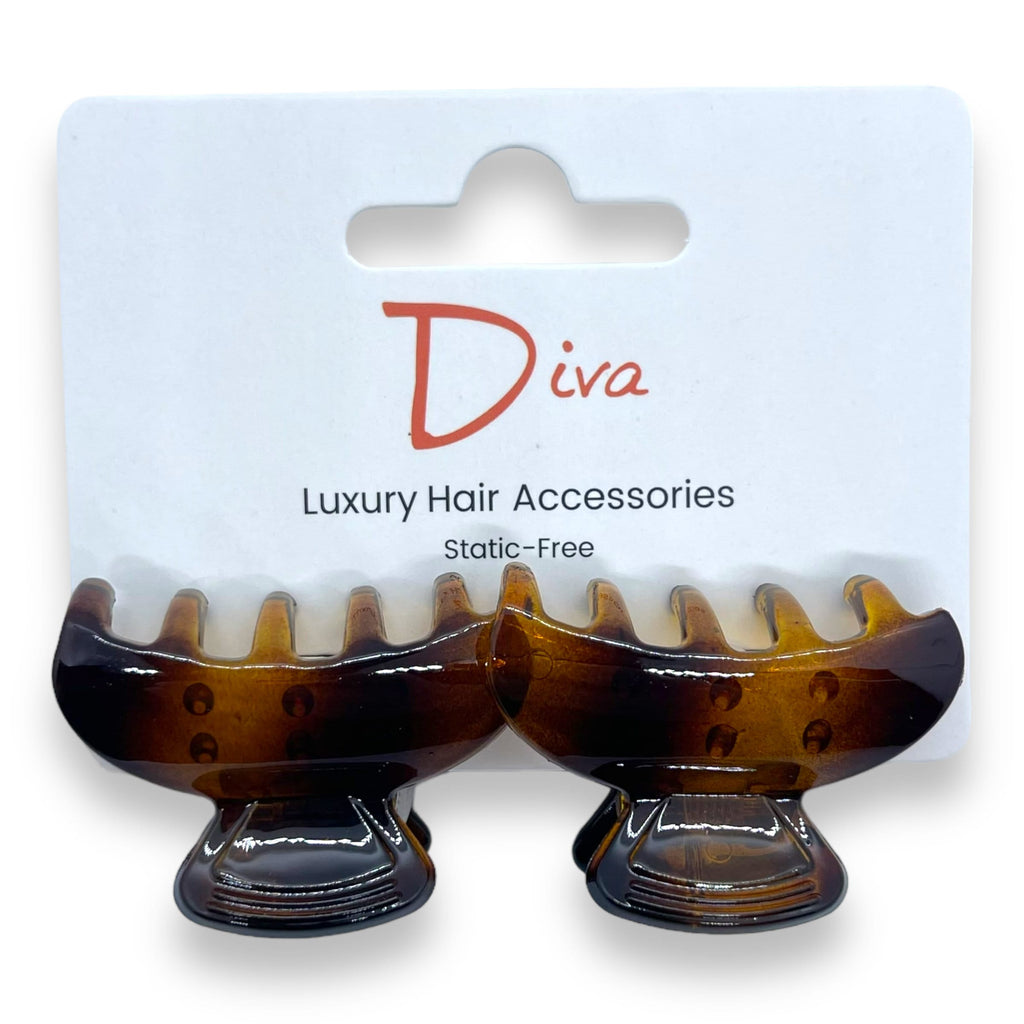 Korean Luxury Claw Clips 2-Pack | Minimalist Acrylic Hair Accessories (4cm)