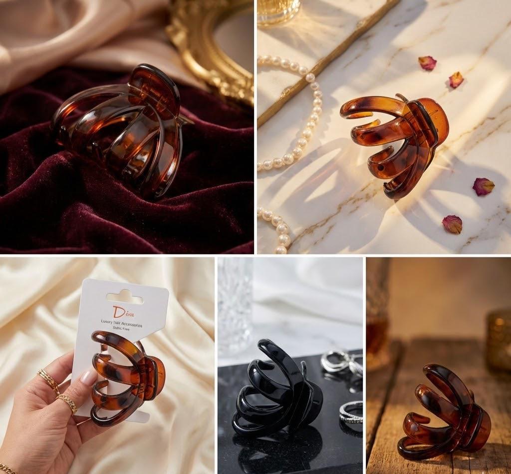 Tortoiseshell Claw Clip | Korean Luxury Hair Accessory, 11.5cm