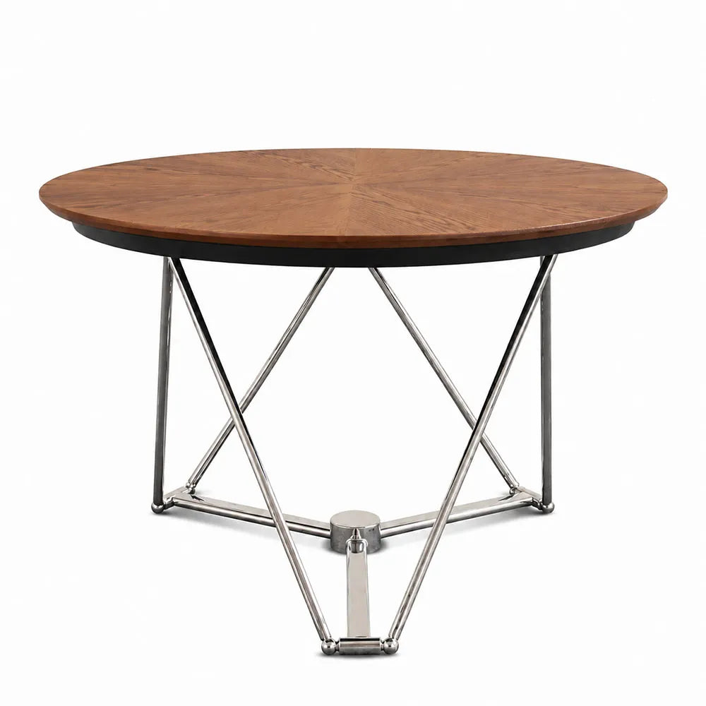 Walnut brown coffee table detail