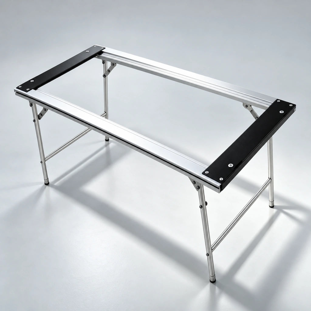 Aluminium folding frame for a modular IGT camping table