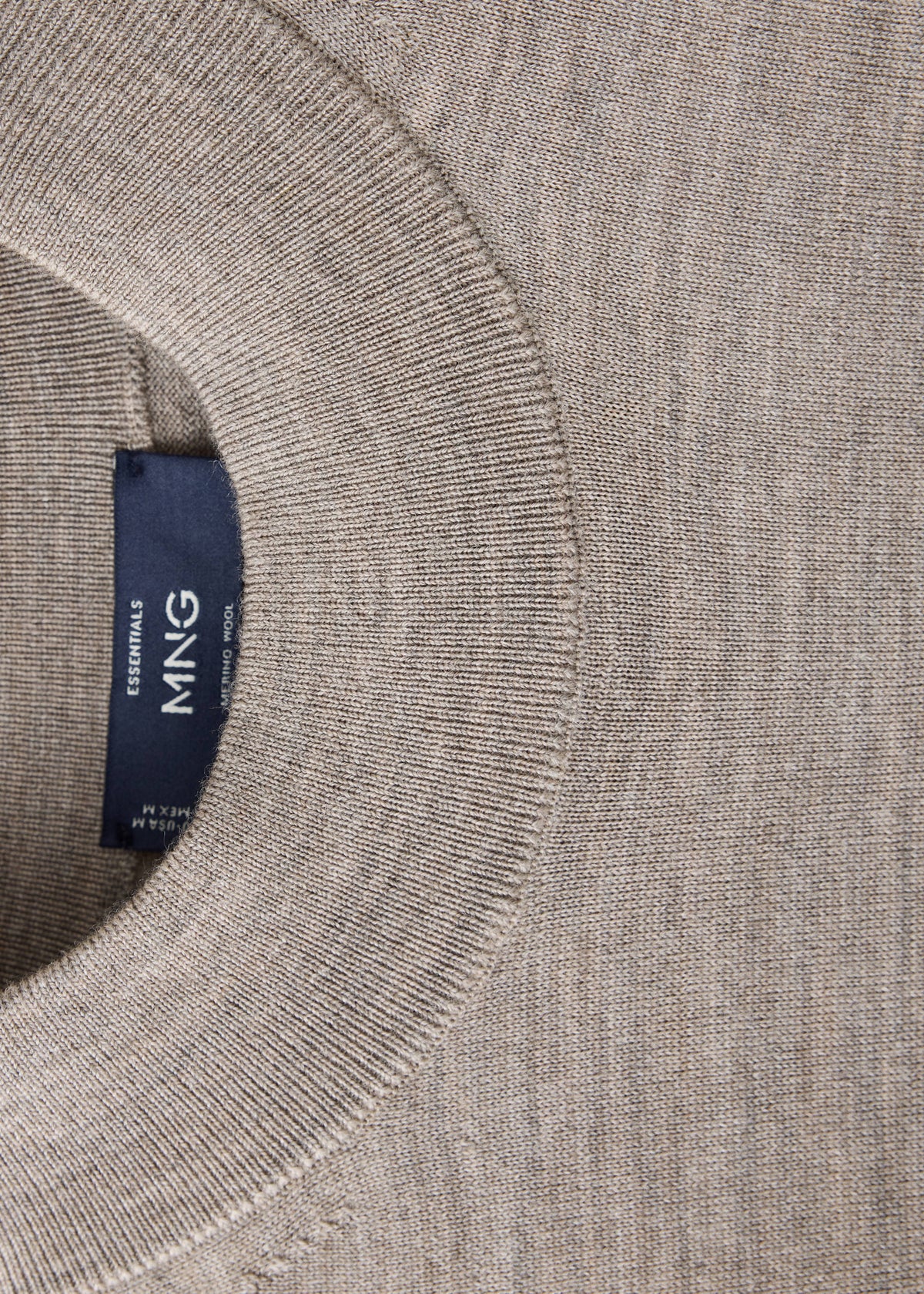 Merino Wool Mock Neck Jumper in Mink Grey - view 07