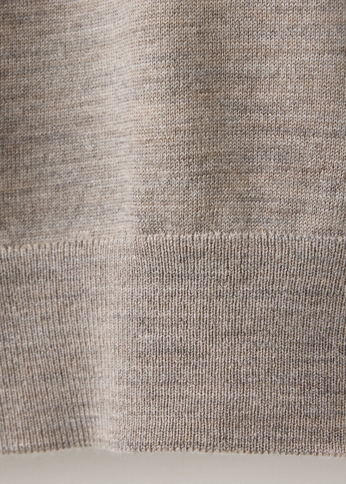 Merino Wool Mock Neck Jumper in Mink Grey - view 08