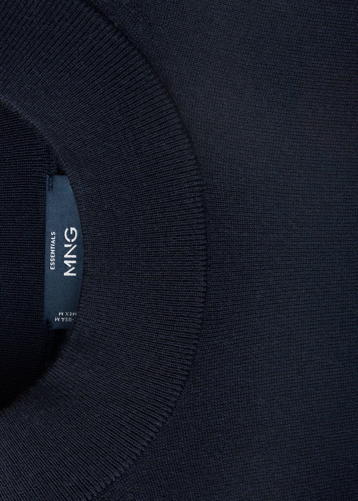 Merino Wool Mock Neck Jumper in Navy - view 07