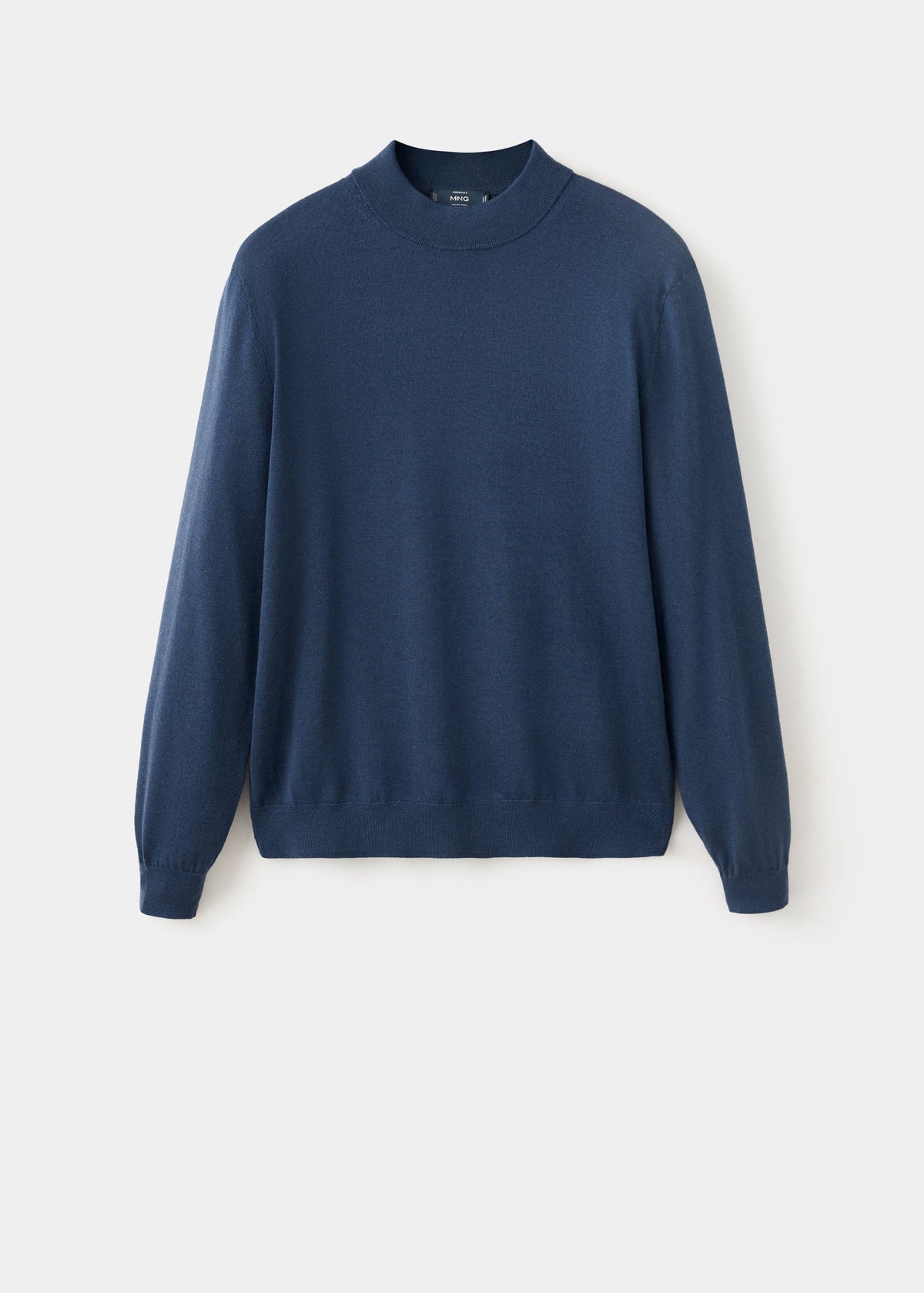 Merino Wool Mock Neck Jumper in Night Blue - view 06