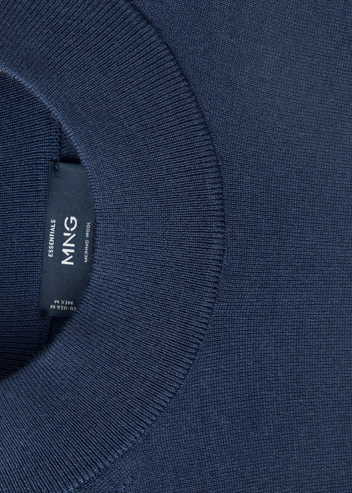 Merino Wool Mock Neck Jumper in Night Blue - view 07