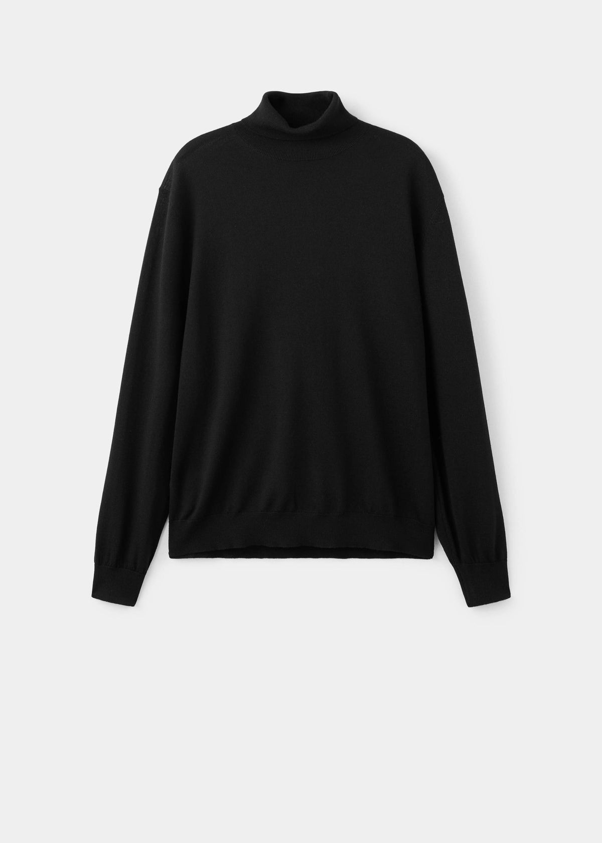 Merino Wool Roll Neck Jumper in Black - view 06