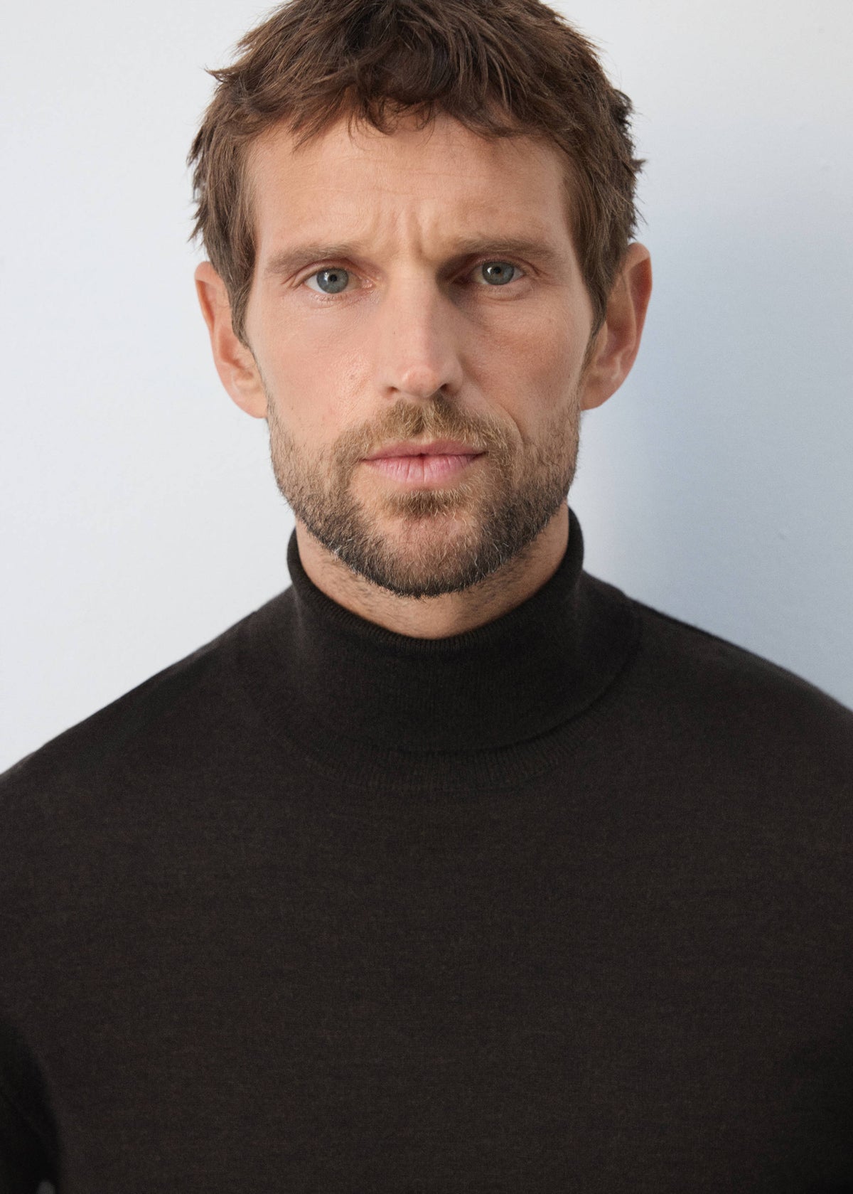 Merino Wool Roll Neck Jumper in Chocolate - view 04