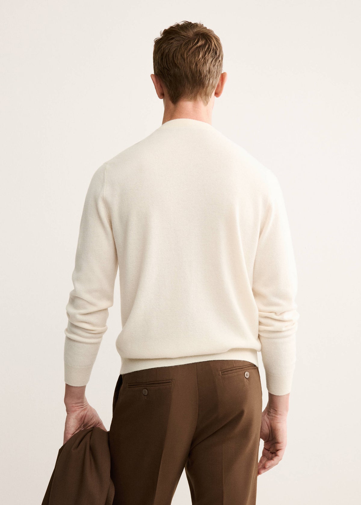 Pure Cashmere Crew Neck Jumper in Ivory White - view 03