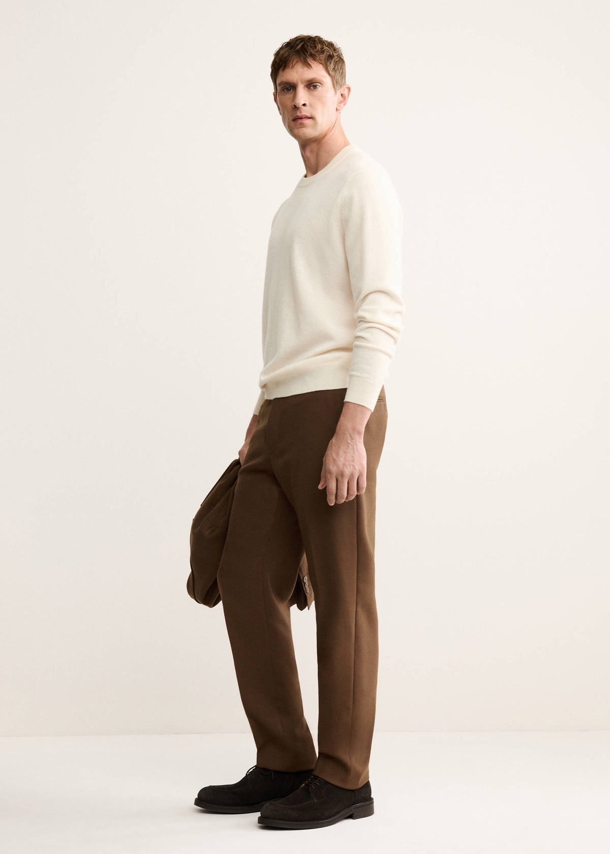 Pure Cashmere Crew Neck Jumper in Ivory White - view 05