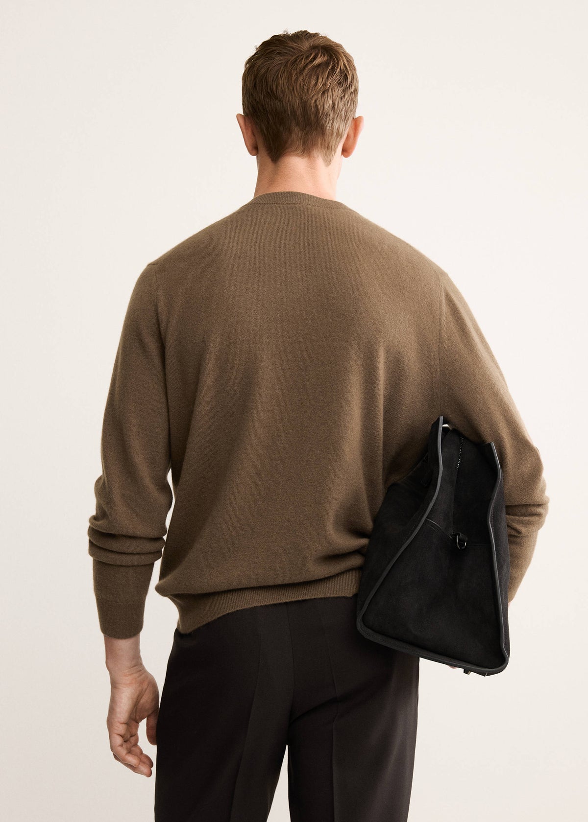 Pure Cashmere Crew Neck Jumper in Medium Brown - view 03