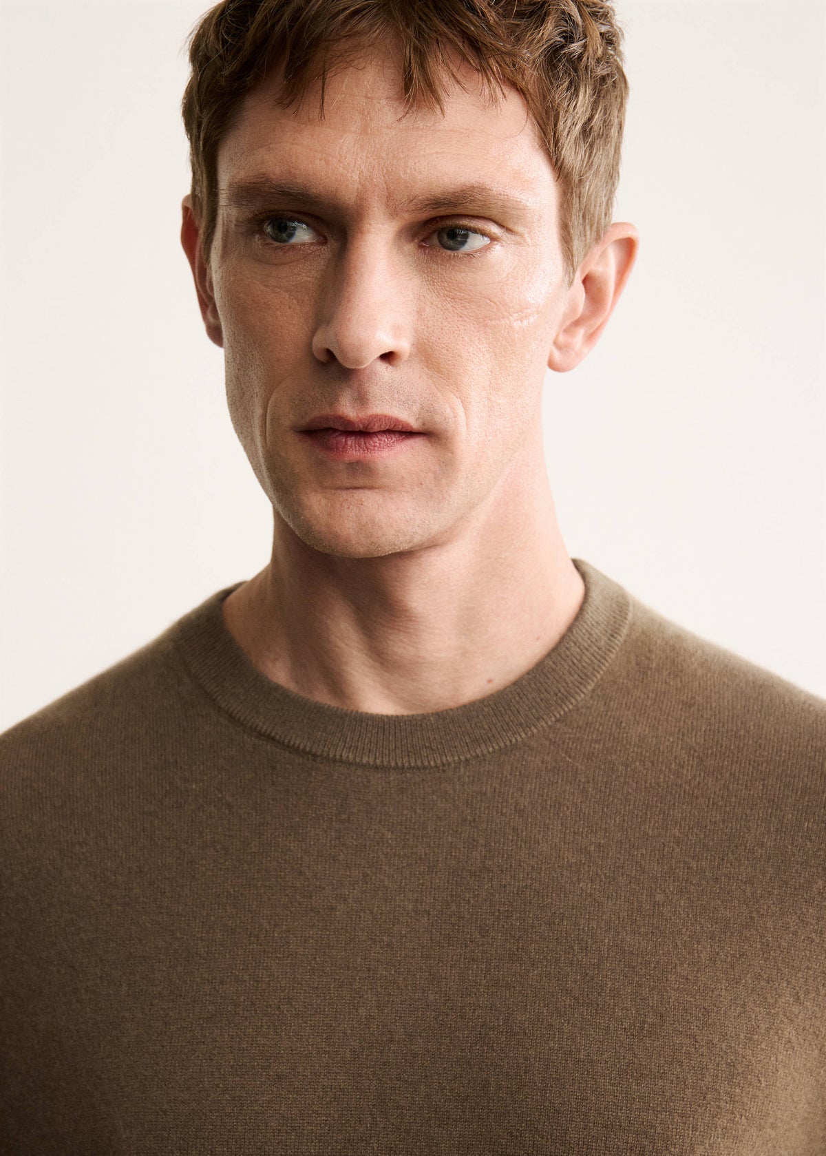 Pure Cashmere Crew Neck Jumper in Medium Brown - view 04