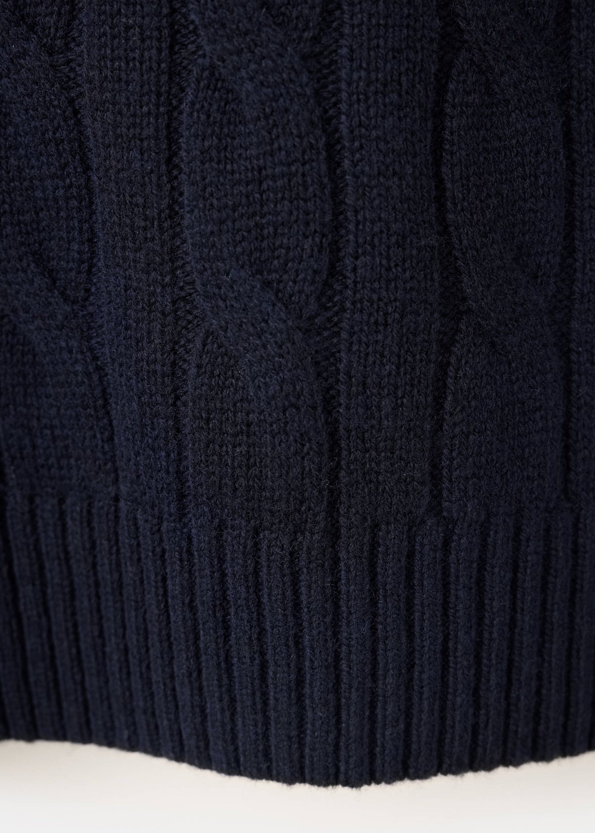 Pure Wool Cable Knit Crew Neck Jumper in Navy - view 08