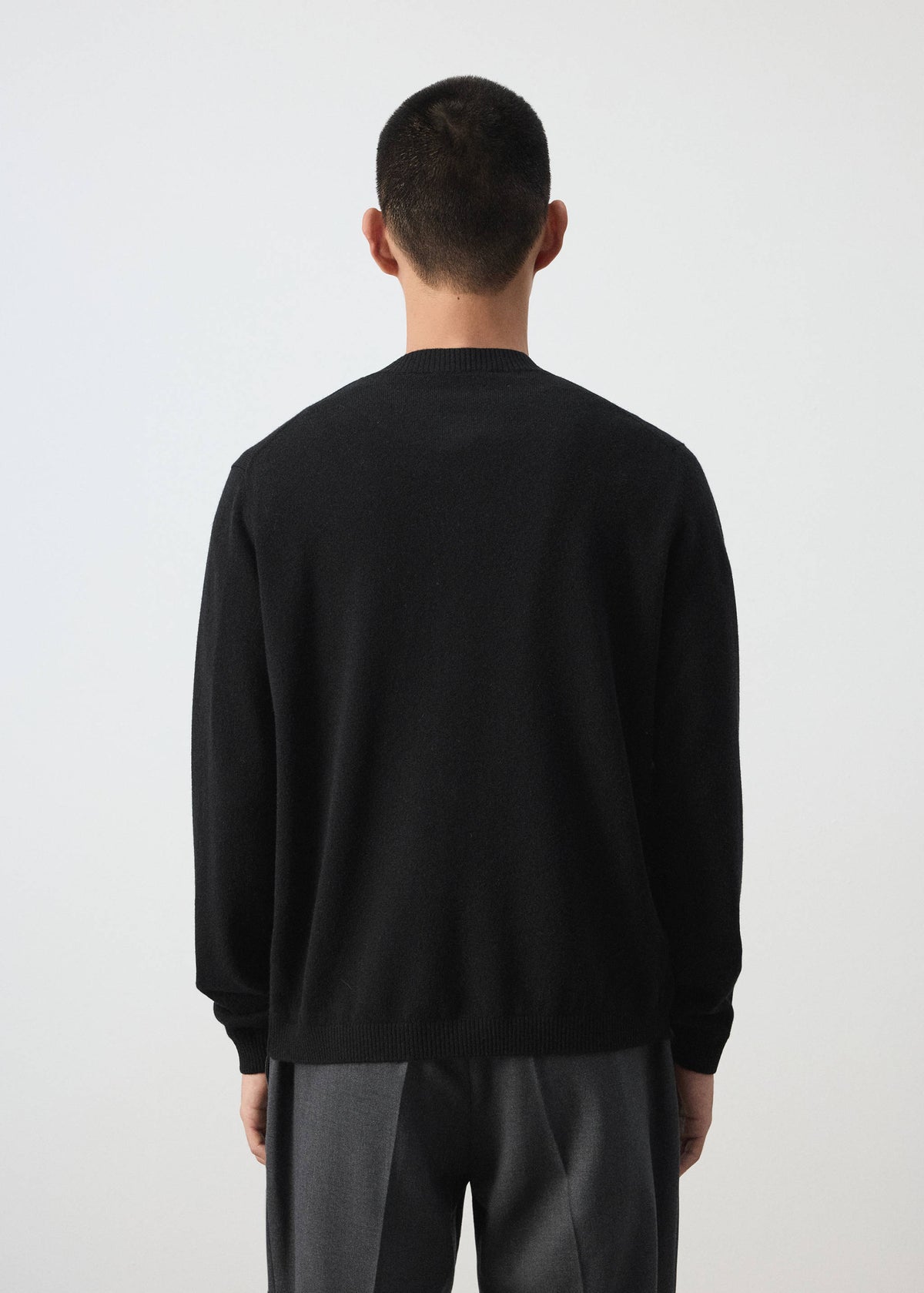 Pure Wool Fine Knit Cardigan in Black - view 03