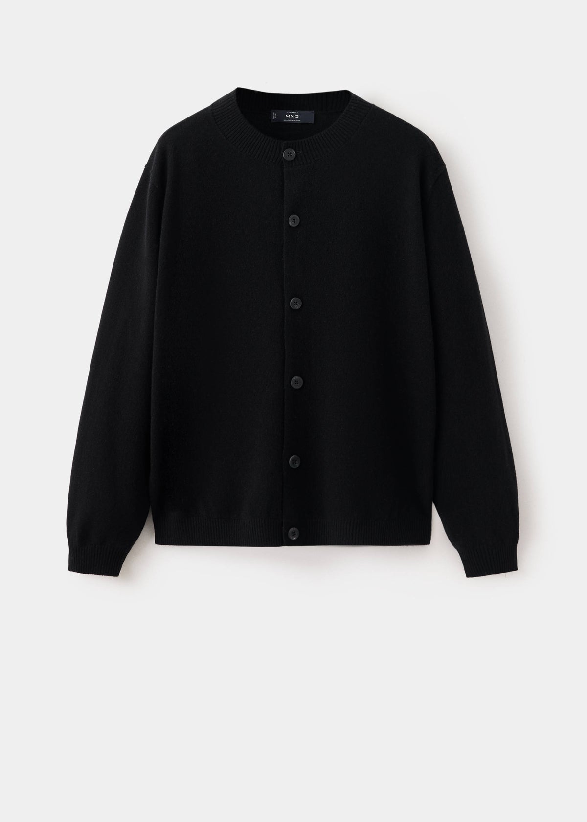 Pure Wool Fine Knit Cardigan in Black - view 06