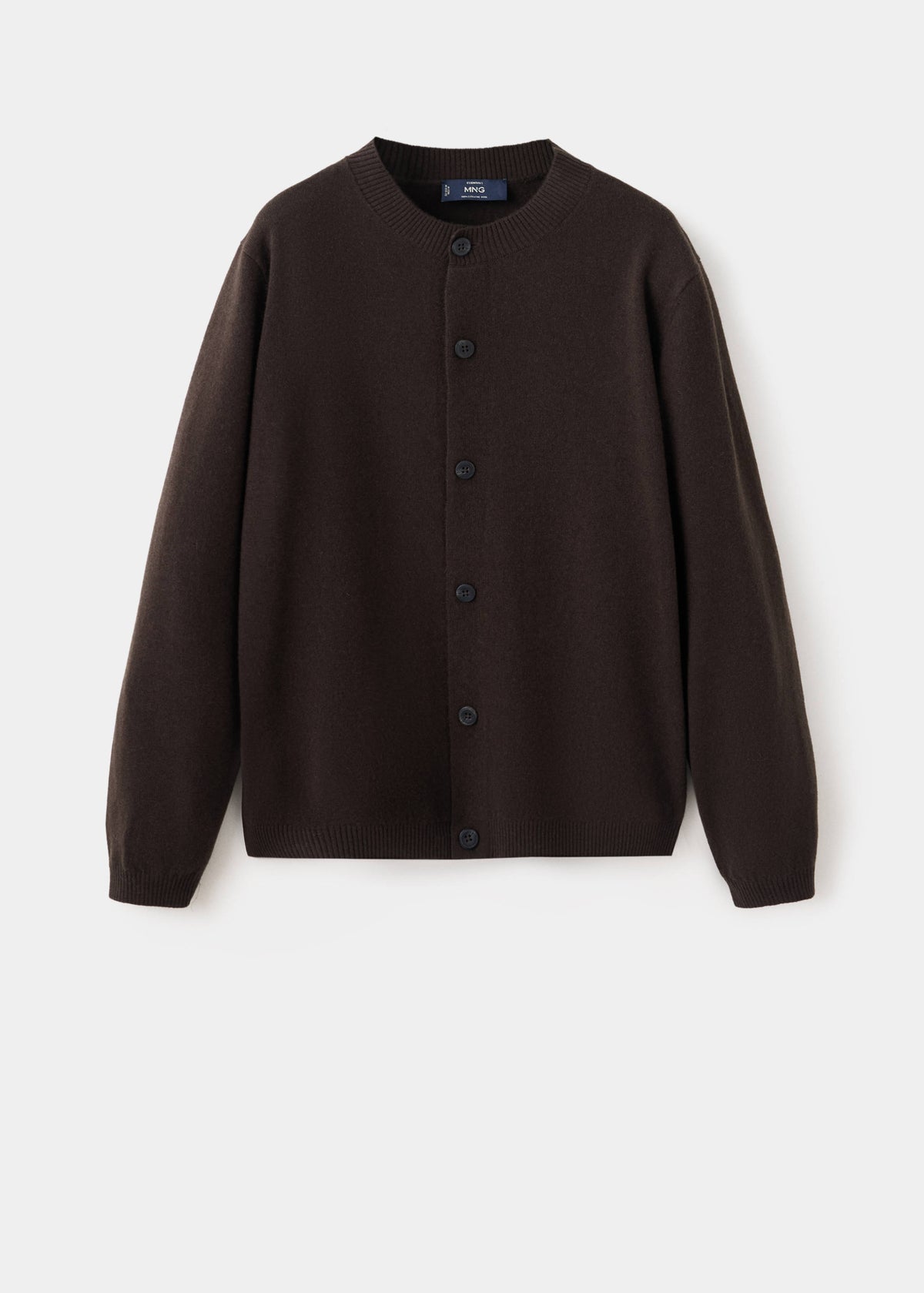 Pure Wool Fine Knit Cardigan in Chocolate - view 07