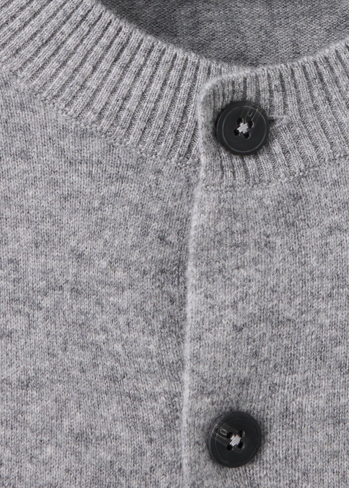 Pure Wool Fine Knit Cardigan in Medium Heather Grey - view 09