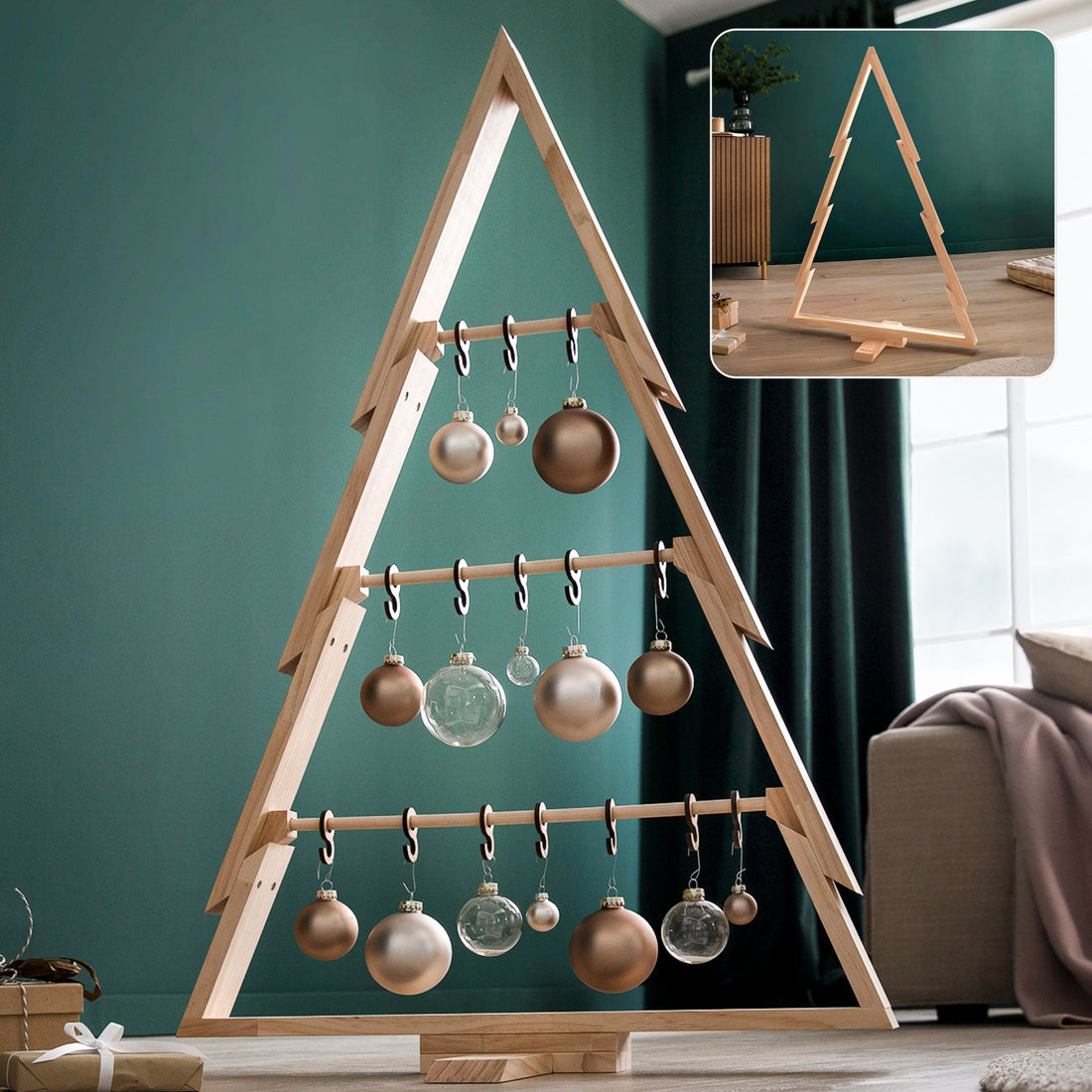 Wooden Christmas Tree Display XL 100 cm image 1