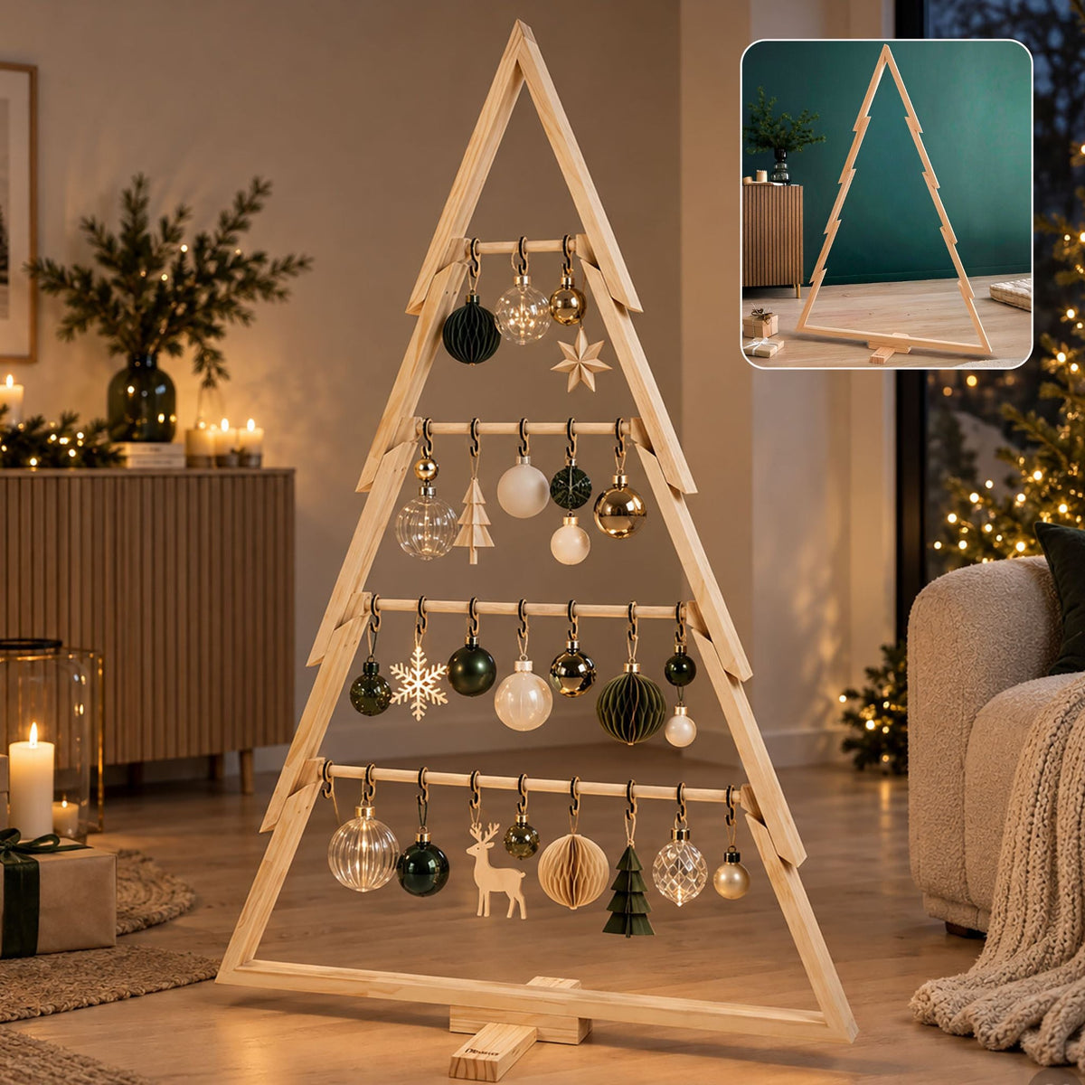 Wooden Christmas Tree Display XXL 134 cm image 1